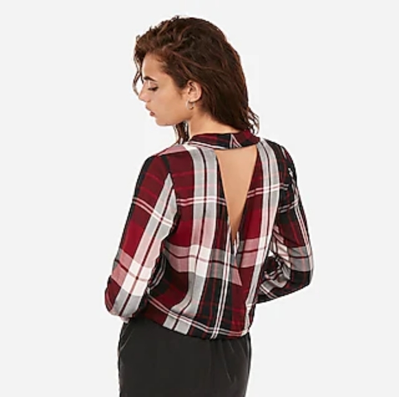 Express Tops - 🔥Final Price Drop🔥Express Plaid Open Back